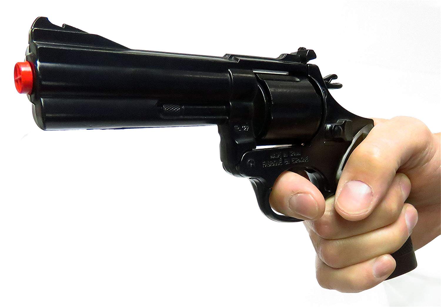 Револьвер металлический Police на 12 пистонов, цвет – черный  